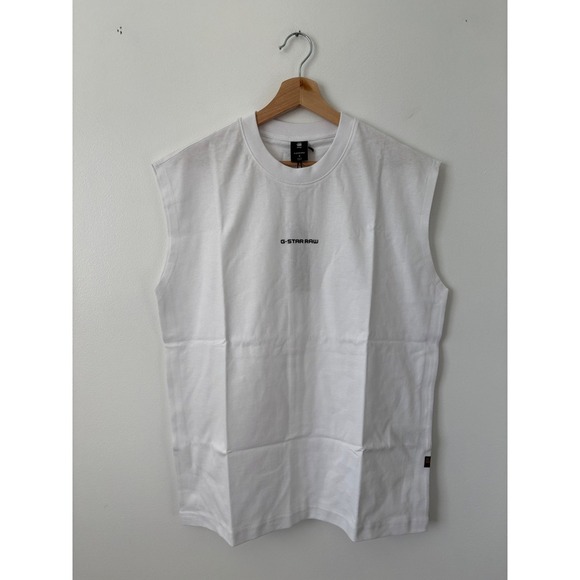 G-Star Raw White Boxy Sleeveless T-Shirt – Men's Small – NWT - Picture 2 of 6